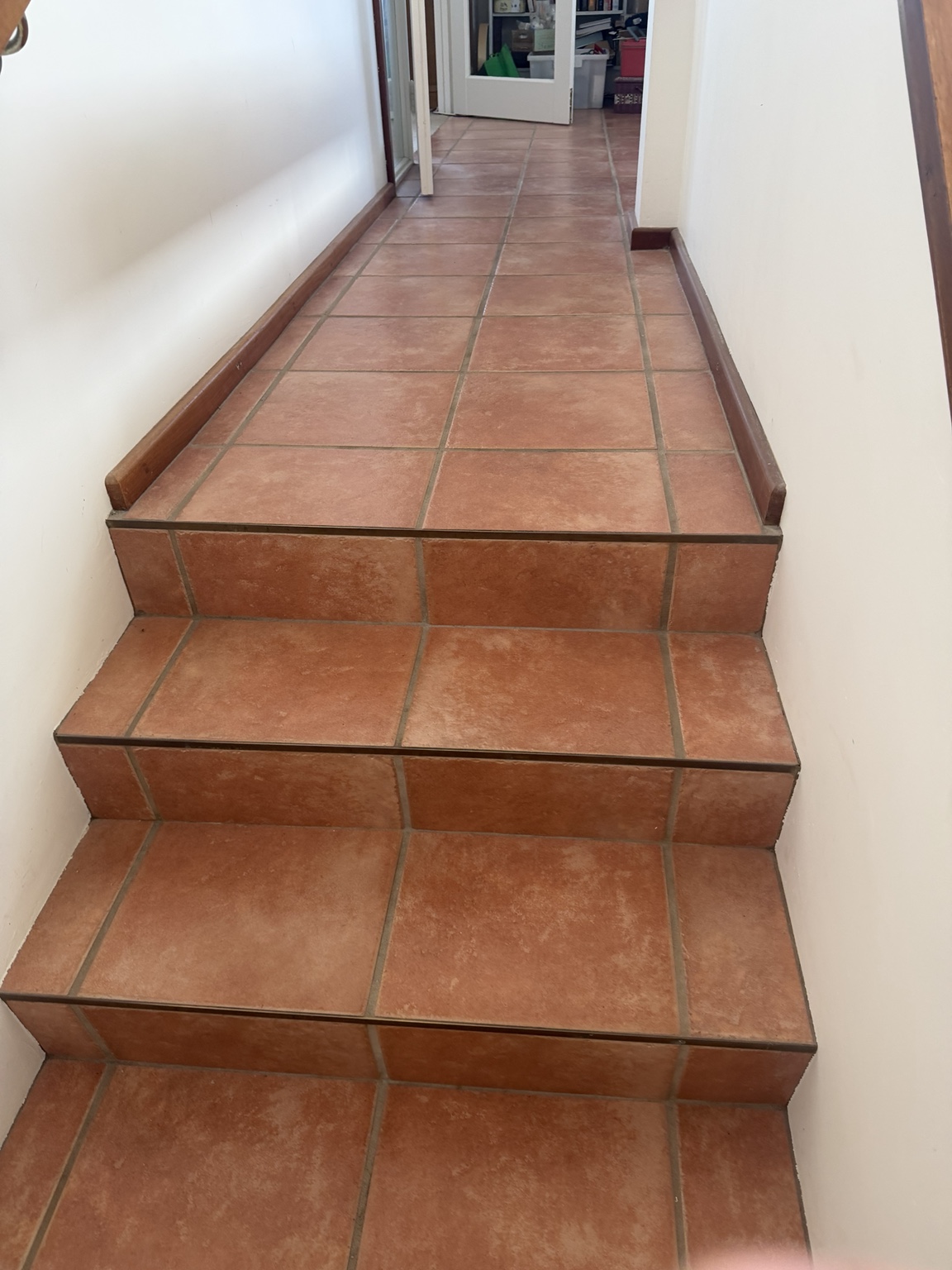 Original tiled stair flight before installation